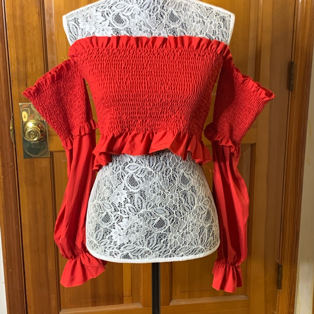 Off the shoulder ruffle top